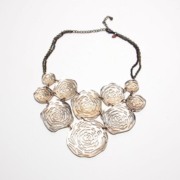 Vintage Chico's Swirl Pattern Large Statement Necklace - Picture 4 of 7